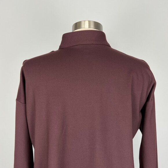 Eileen Fisher Womens Washable Flex Ponte Stand Collar Overshirt Brown size S - Picture 8 of 15